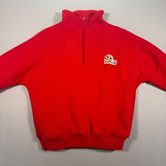 Vintage San Francisco 49ers Fleece Jacket Adult Large Red Chalk Line NFL 90's‎ - Picture 3 of 10